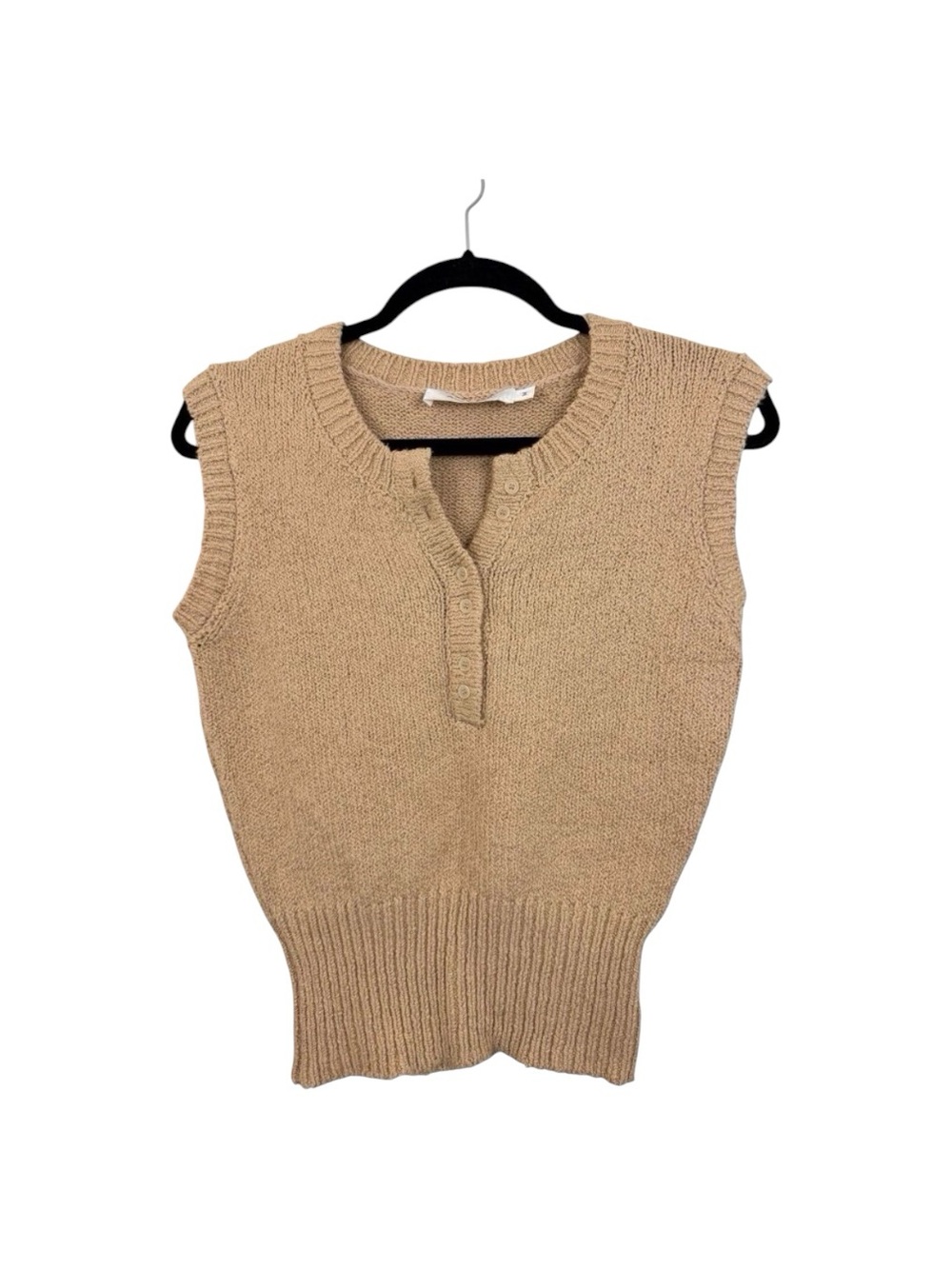 Aya Muse Soleil Sweater Womens Size Medium In Beige Butter Sleeveless Knit